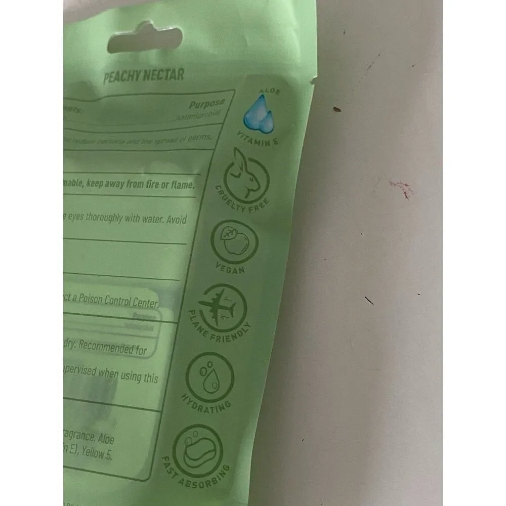 Wish Scented Hand Sanitizer Spray 1.2 Fl Green Peachy‎ Nectar Hydrating NEW